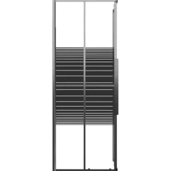 vidaXL Cabina de ducha a rayas ESG negra 80x80x180 cm Clearance
