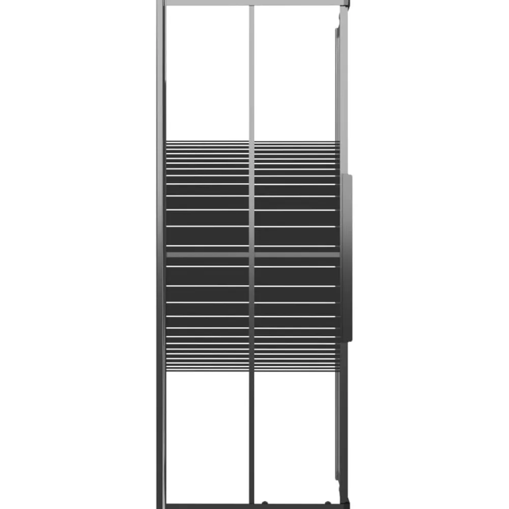 vidaXL Cabina de ducha a rayas ESG negra 80x80x180 cm Clearance