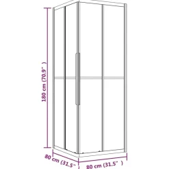 vidaXL Cabina de ducha ESG semiesmerilado negro 80x80x180 cm