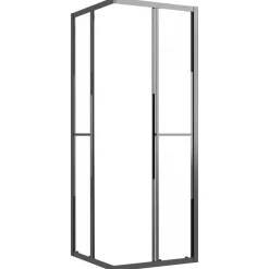 vidaXL Cabina de ducha ESG semiesmerilado negro 80x80x180 cm