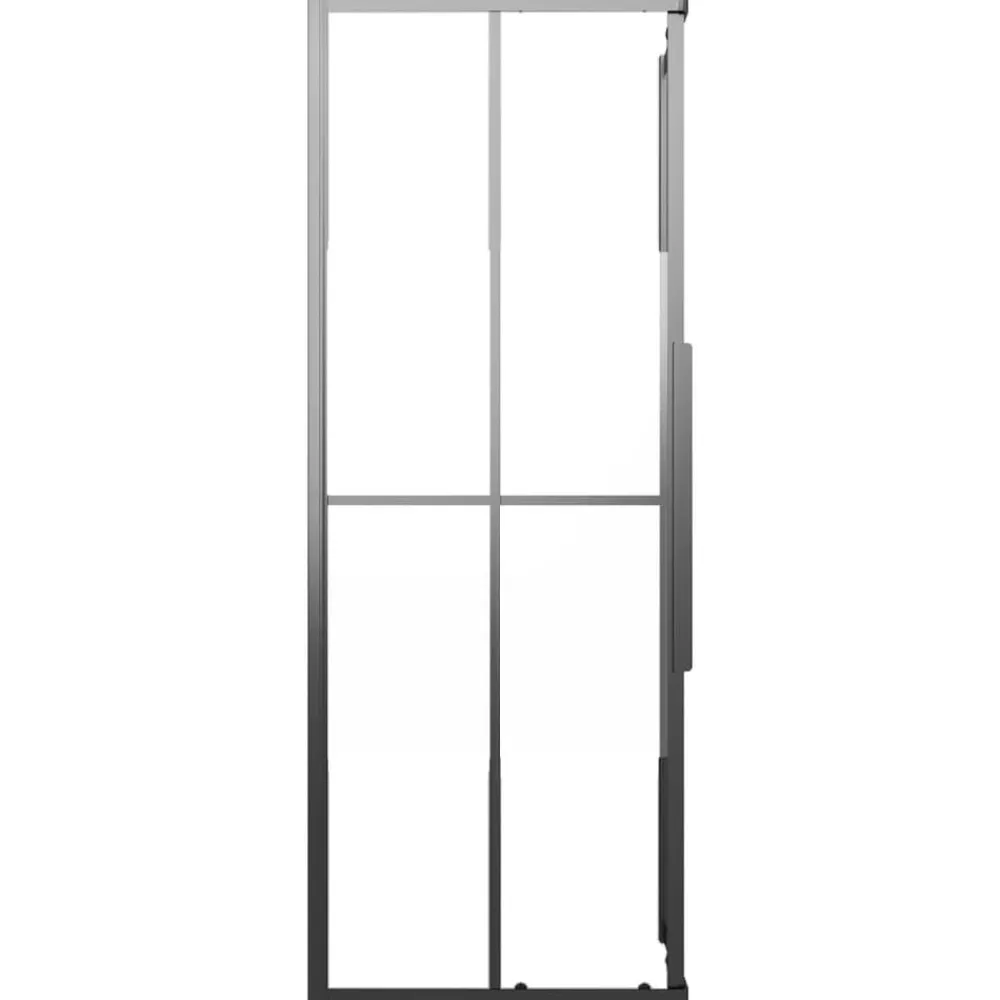 vidaXL Cabina de ducha ESG semiesmerilado negro 80x80x180 cm