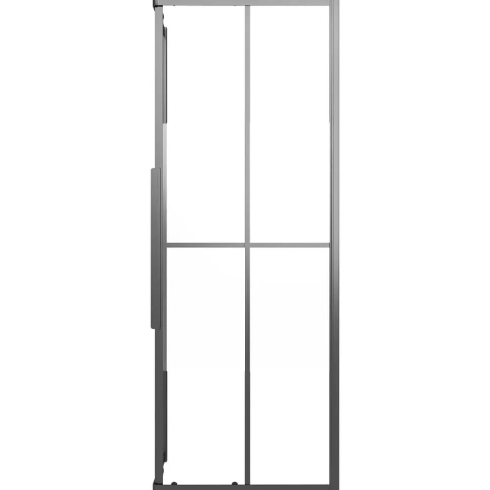vidaXL Cabina de ducha ESG semiesmerilado negro 80x80x180 cm