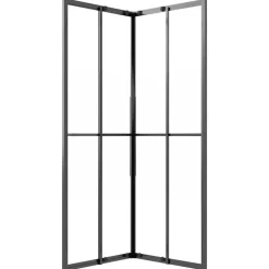 vidaXL Cabina de ducha ESG semiesmerilado negro 80x80x180 cm