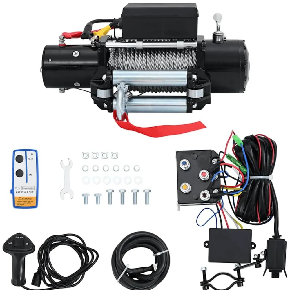 vidaXL Manipulación De Materiales-Cabrestante eléctrico 12 V 5909 kg