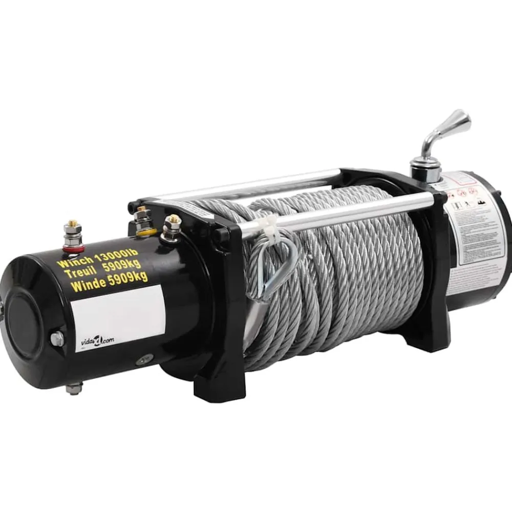 vidaXL Manipulación De Materiales-Cabrestante eléctrico 12 V 5909 kg