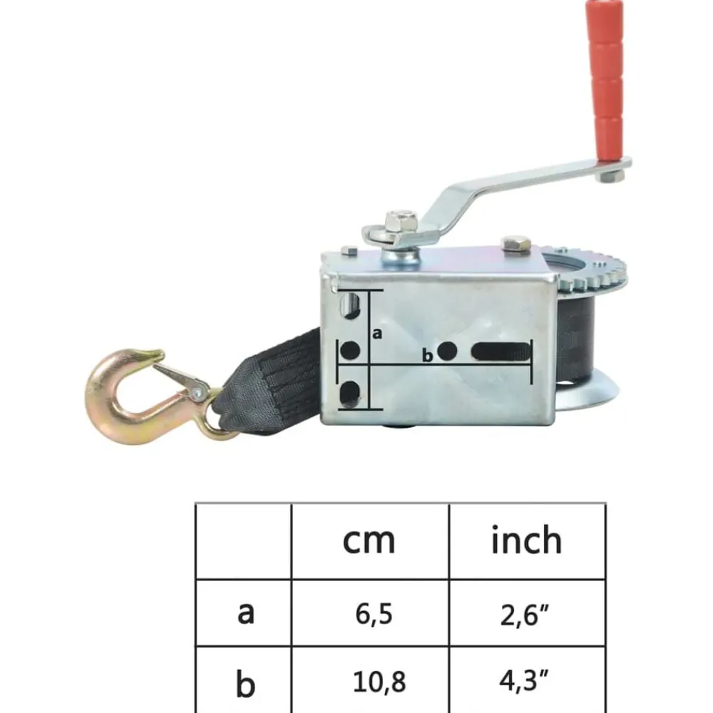 vidaXL Manipulación De Materiales-Cabrestante manual con correa 540 kg