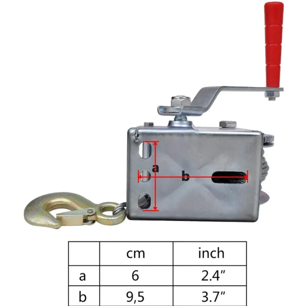 vidaXL Manipulación De Materiales-Cabrestante manual 360 kg