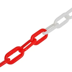 vidaXL Avisos-Cadenas de advertencia 2 unidades plástico rojo y blanco 30 m