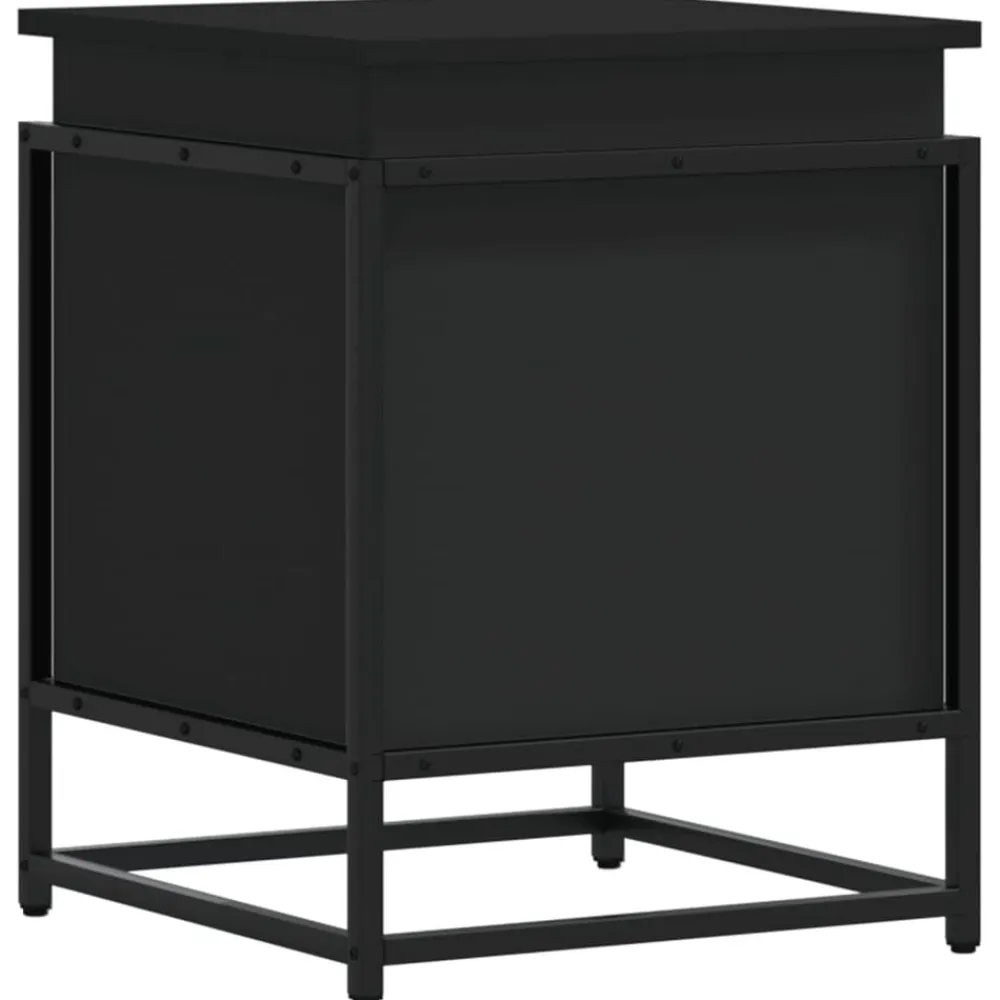 vidaXL Caja almacenaje con tapa madera ingeniería 40x40x51,5 cm Negro