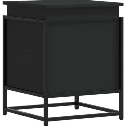 vidaXL Caja almacenaje con tapa madera ingeniería 40x40x51,5 cm Negro