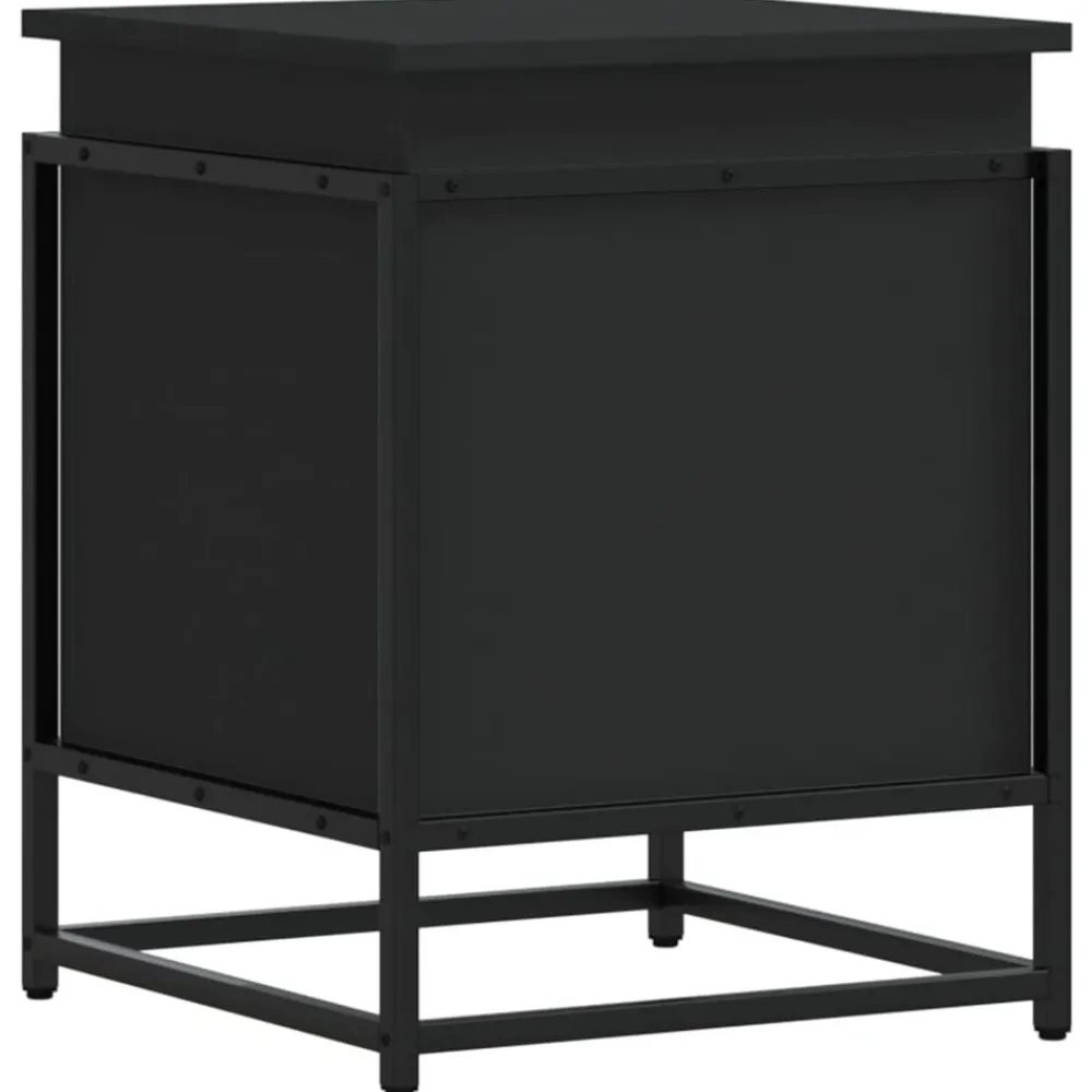 vidaXL Caja almacenaje con tapa madera ingeniería 40x40x51,5 cm Negro