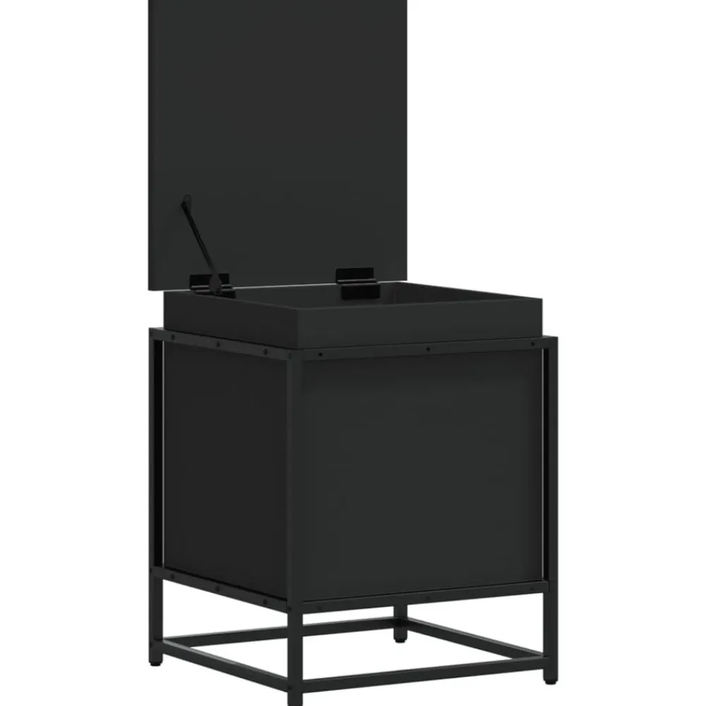 vidaXL Caja almacenaje con tapa madera ingeniería 40x40x51,5 cm Negro