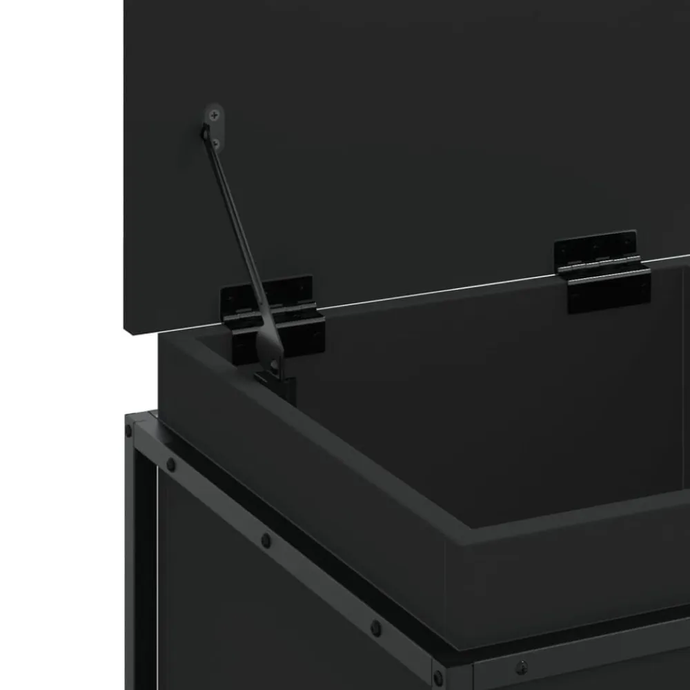 vidaXL Caja almacenaje con tapa madera ingeniería 40x40x51,5 cm Negro