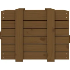 vidaXL Productos Del Hogar-Caja almacenaje madera maciza pino marrón miel 58x40,5x42 cm