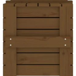 vidaXL Productos Del Hogar-Caja almacenaje madera maciza pino marrón miel 58x40,5x42 cm