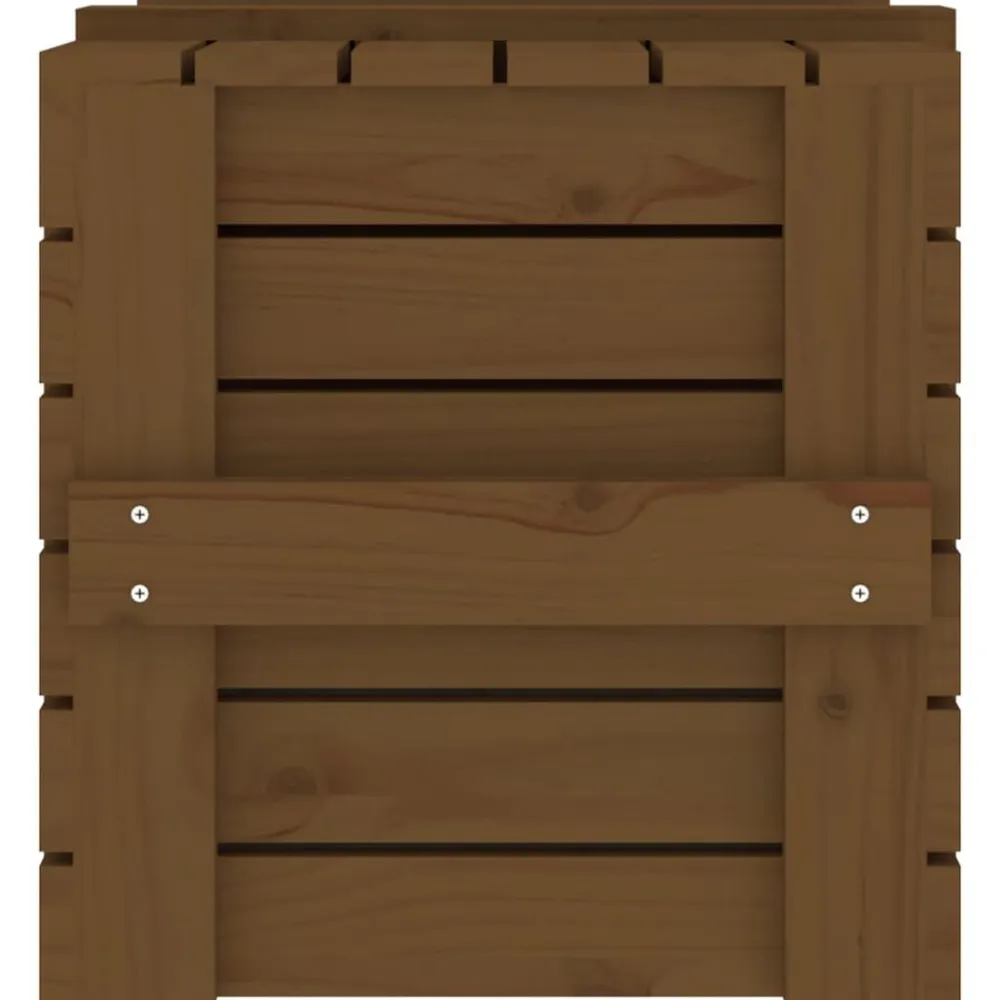 vidaXL Productos Del Hogar-Caja almacenaje madera maciza pino marrón miel 58x40,5x42 cm