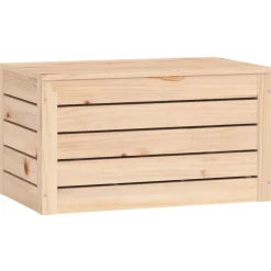 vidaXL Caja de almacenaje madera maciza de pino 59,5x36,5x33 cm Natural Hot