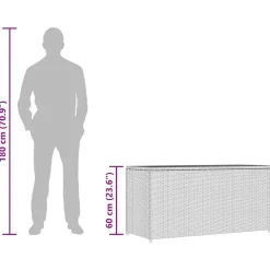 vidaXL Muebles De Jardín-Caja de almacenaje de jardín ratán sintético 120x50x60 cm
