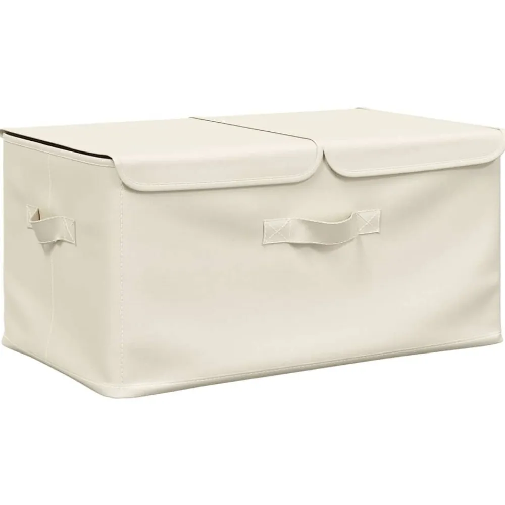 vidaXL Caja de almacenaje tela color 50x30x25 cm Crema New