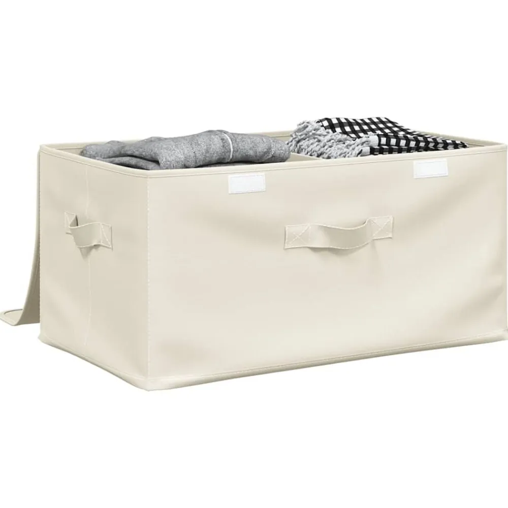 vidaXL Caja de almacenaje tela color 50x30x25 cm Crema New