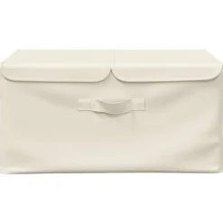 vidaXL Caja de almacenaje tela color 50x30x25 cm Crema New