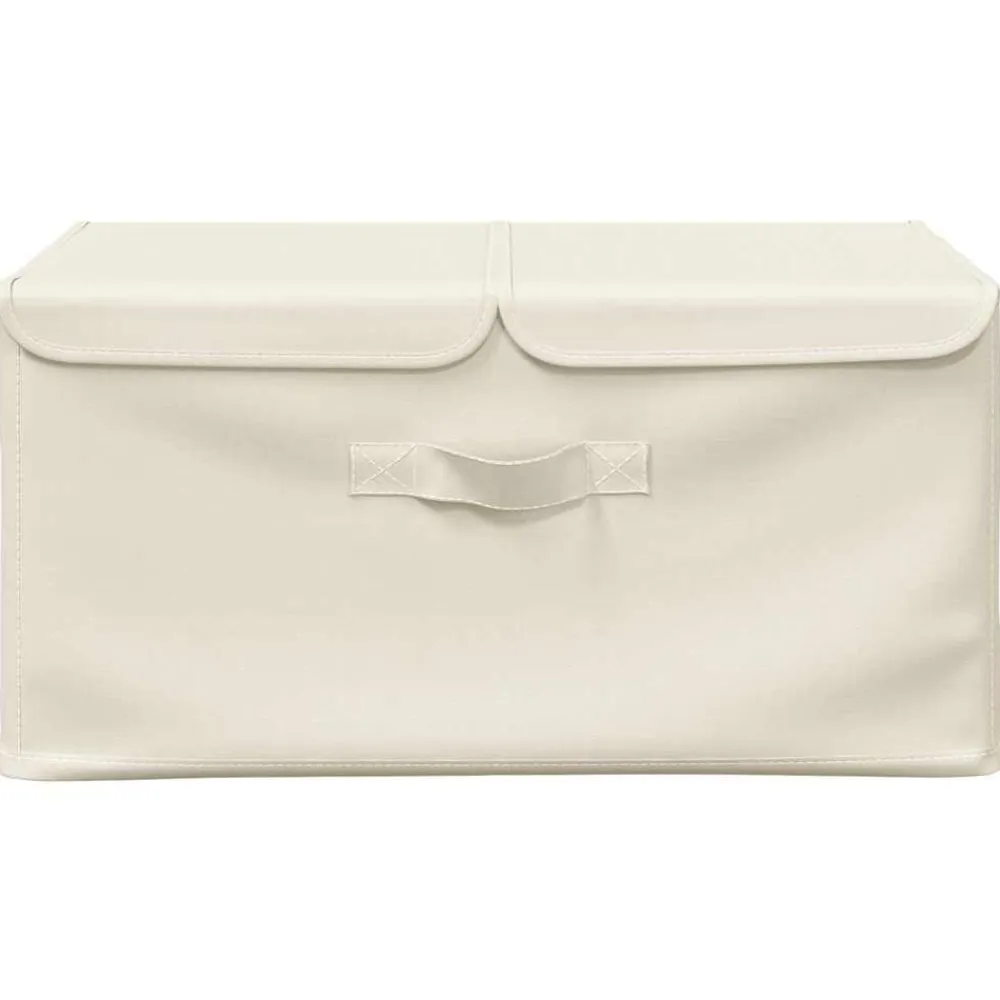 vidaXL Caja de almacenaje tela color 50x30x25 cm Crema New