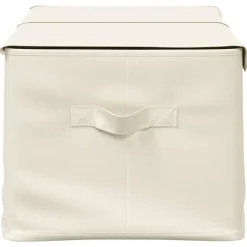 vidaXL Caja de almacenaje tela color 50x30x25 cm Crema New