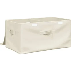 vidaXL Caja de almacenaje tela color 50x30x25 cm Crema New