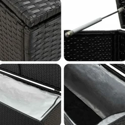 vidaXL Muebles De Jardín-Caja de almacenaje de jardín ratán sintético 100x50x50 cm