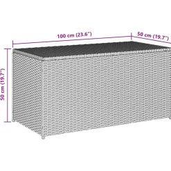 vidaXL Muebles De Jardín-Caja de almacenaje de jardín ratán sintético 100x50x50 cm