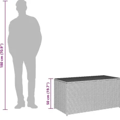 vidaXL Muebles De Jardín-Caja de almacenaje de jardín ratán sintético 100x50x50 cm