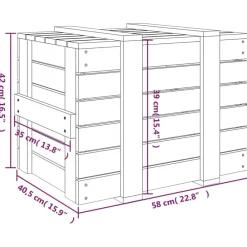 vidaXL Productos Del Hogar-Caja de almacenaje madera maciza de pino blanca 58x40,5x42 cm