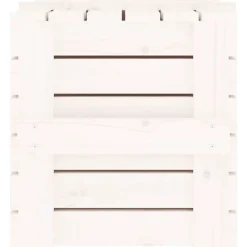 vidaXL Productos Del Hogar-Caja de almacenaje madera maciza de pino blanca 58x40,5x42 cm