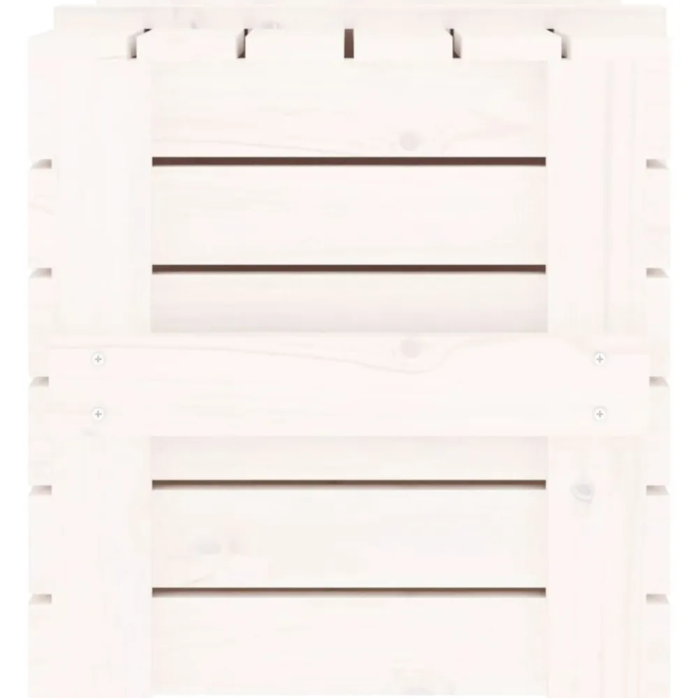 vidaXL Productos Del Hogar-Caja de almacenaje madera maciza de pino blanca 58x40,5x42 cm