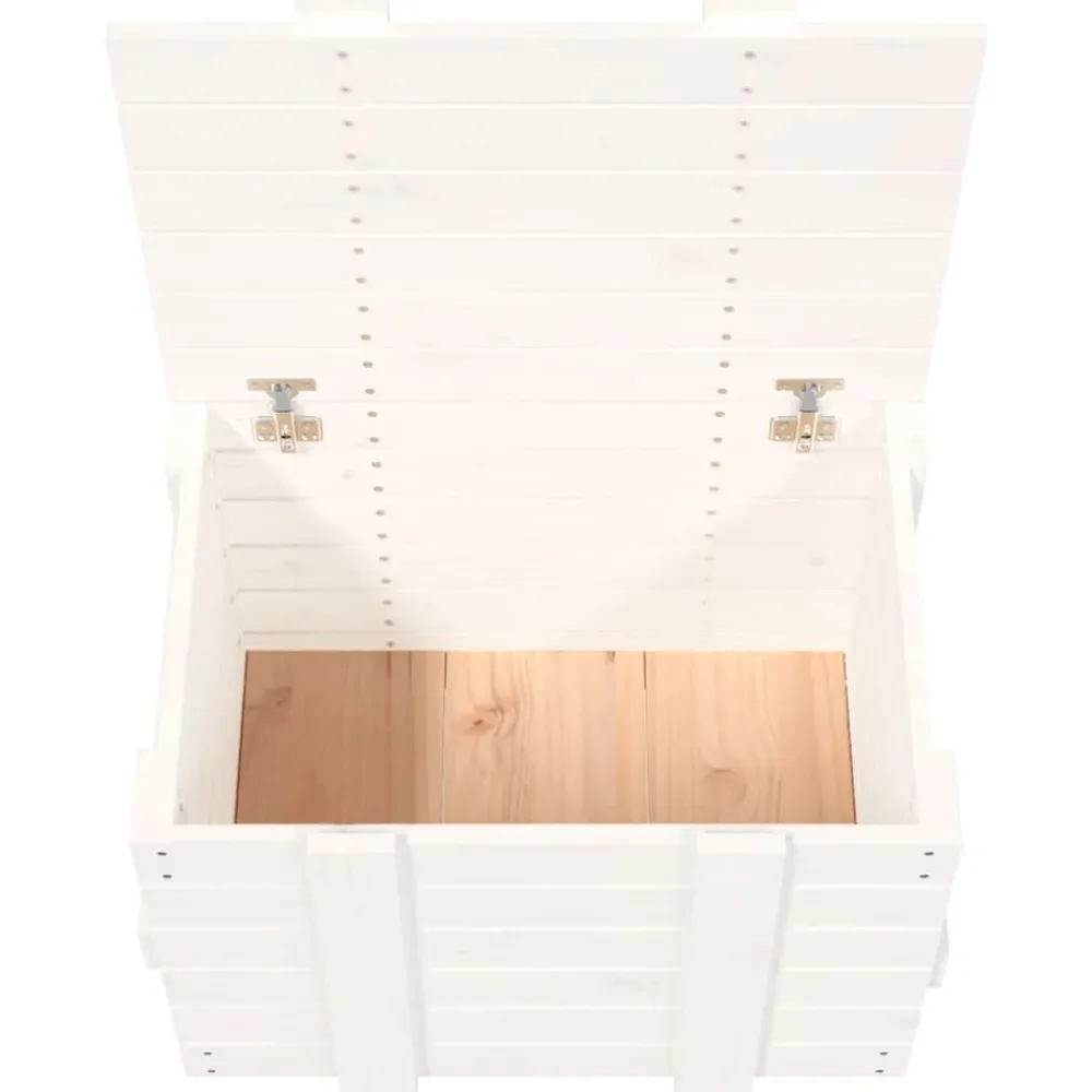 vidaXL Productos Del Hogar-Caja de almacenaje madera maciza de pino blanca 58x40,5x42 cm