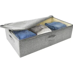 vidaXL Caja de almacenaje tela 70x40x18 cm Gris Outlet