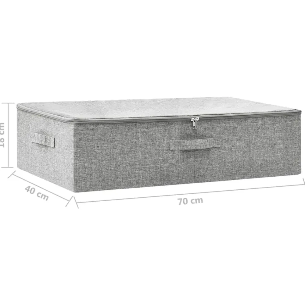 vidaXL Caja de almacenaje tela 70x40x18 cm Gris Outlet