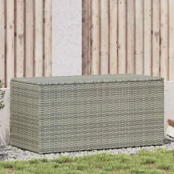 vidaXL Caja de almacenaje de jardín ratán sintético 100x50x50 cm Gris Online