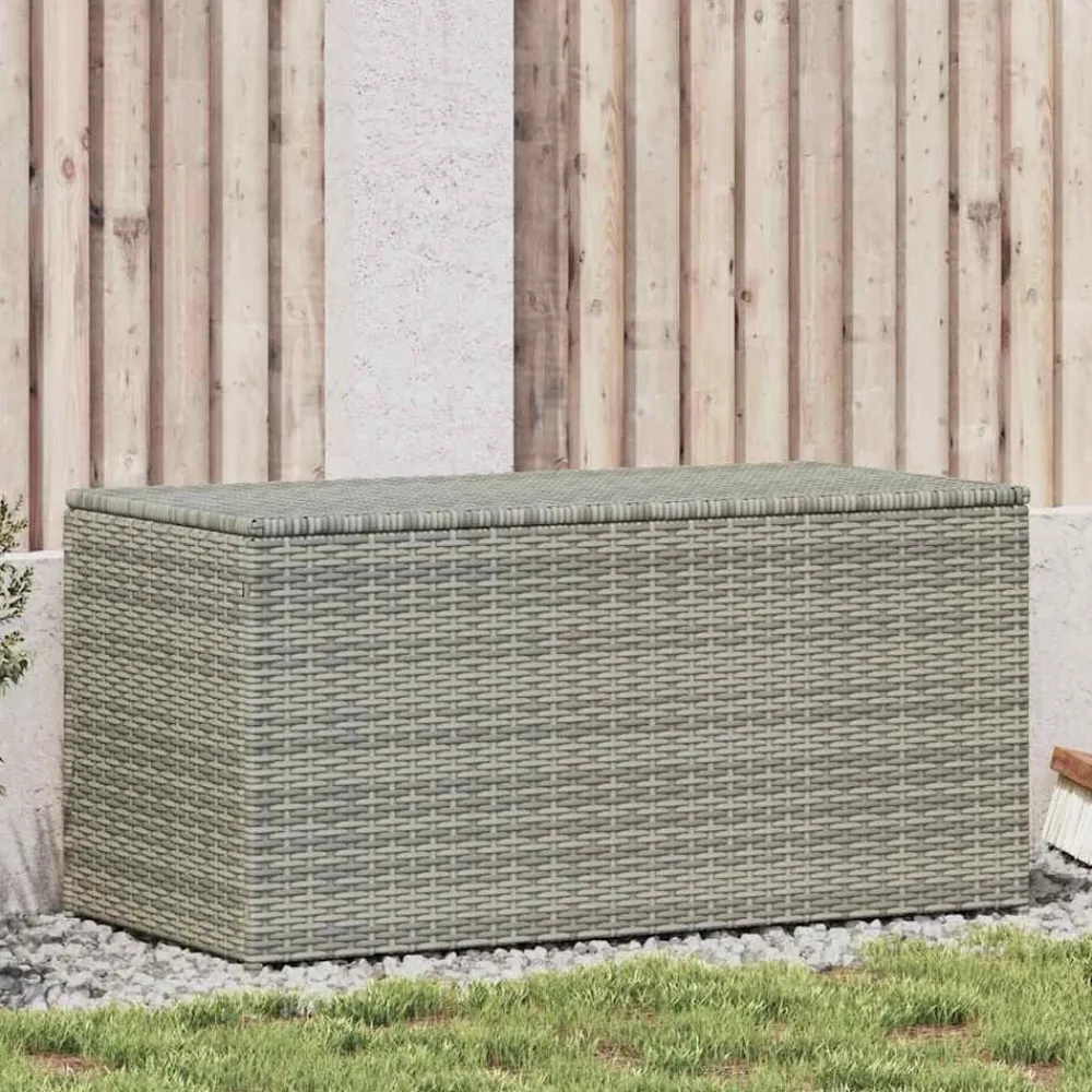 vidaXL Caja de almacenaje de jardín ratán sintético 100x50x50 cm Gris Online
