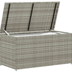 vidaXL Caja de almacenaje de jardín ratán sintético 100x50x50 cm Gris Online