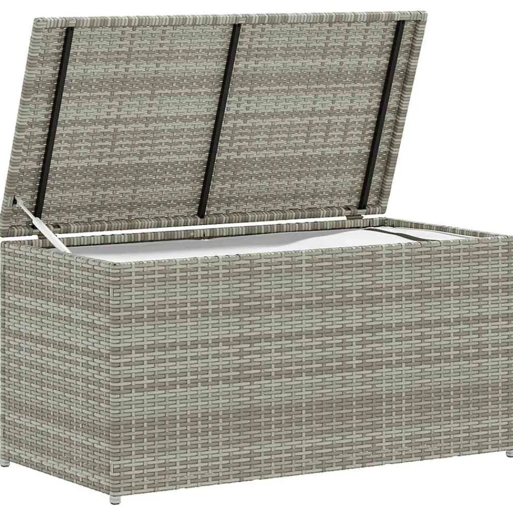 vidaXL Caja de almacenaje de jardín ratán sintético 100x50x50 cm Gris Online