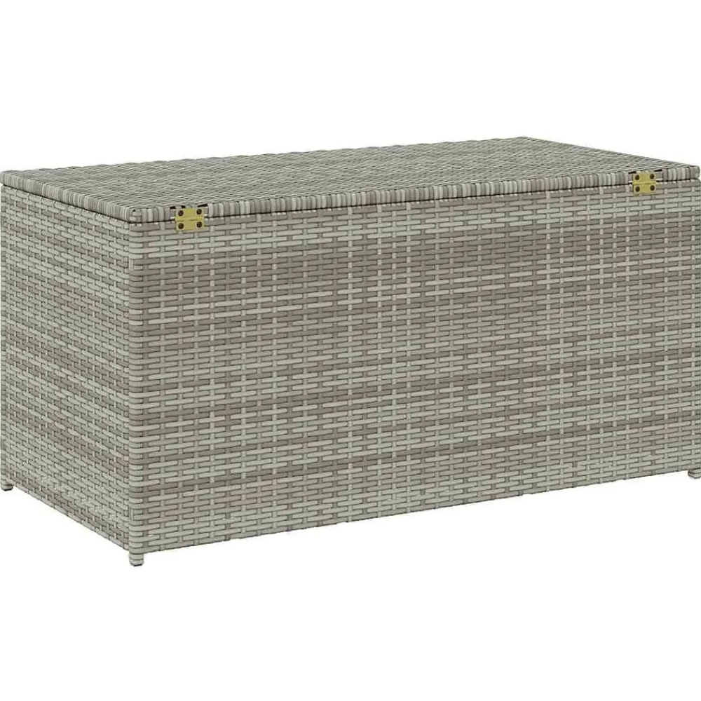 vidaXL Caja de almacenaje de jardín ratán sintético 100x50x50 cm Gris Online