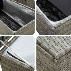 vidaXL Caja de almacenaje de jardín ratán sintético 100x50x50 cm Gris Online