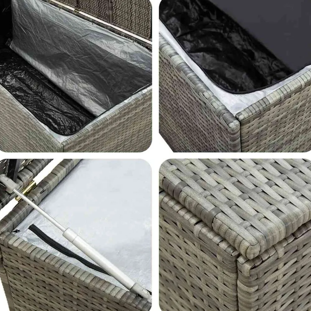 vidaXL Caja de almacenaje de jardín ratán sintético 100x50x50 cm Gris Online