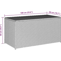 vidaXL Caja de almacenaje de jardín ratán sintético 100x50x50 cm Gris Online