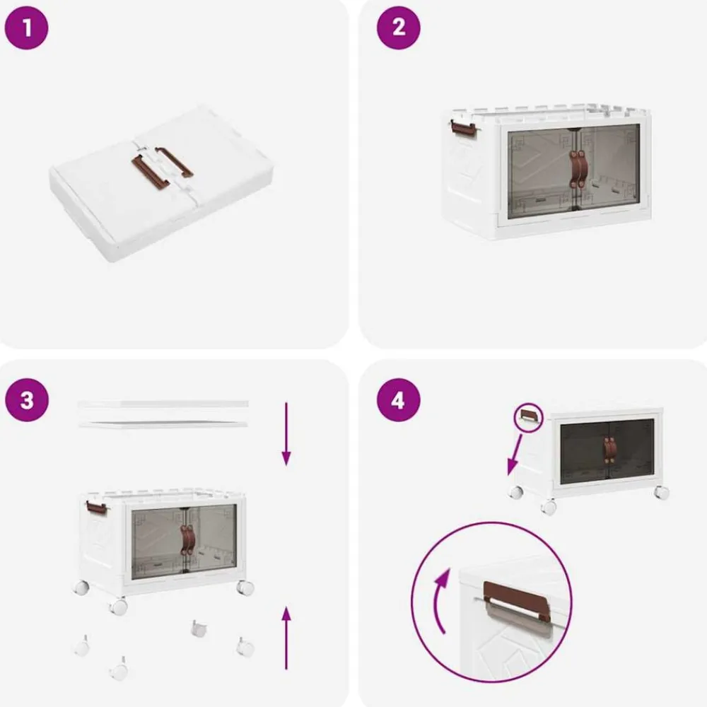 vidaXL Herramientas-Caja de almacenaje apilable con ruedas 28 l 48,5x29,5x33 cm