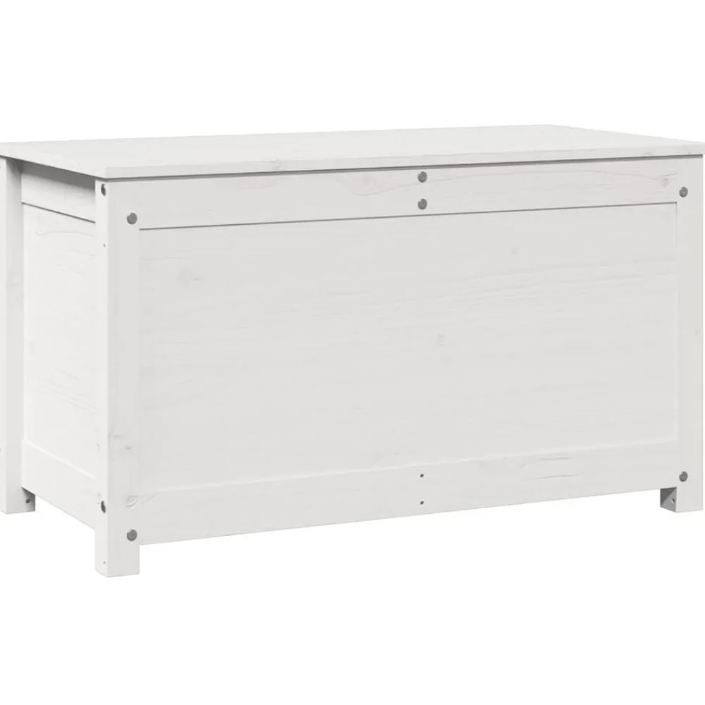 vidaXL Caja de almacenaje madera maciza de pino 80x40x45,5 cm Blanco Best