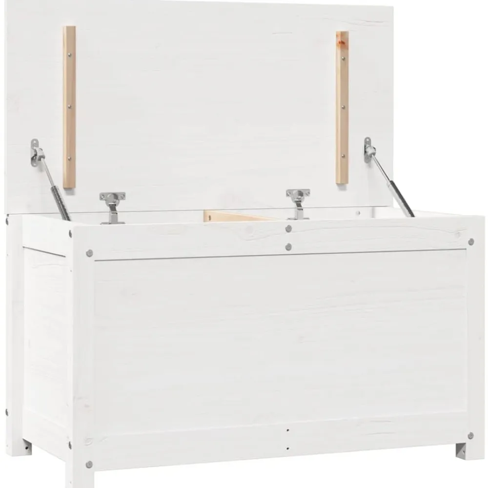 vidaXL Caja de almacenaje madera maciza de pino 80x40x45,5 cm Blanco Best