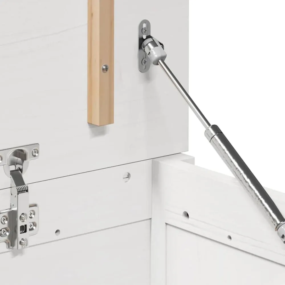vidaXL Caja de almacenaje madera maciza de pino 80x40x45,5 cm Blanco Best
