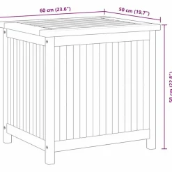 vidaXL Caja de almacenaje de jardín madera maciza de teca 60x50x58 cm Sale